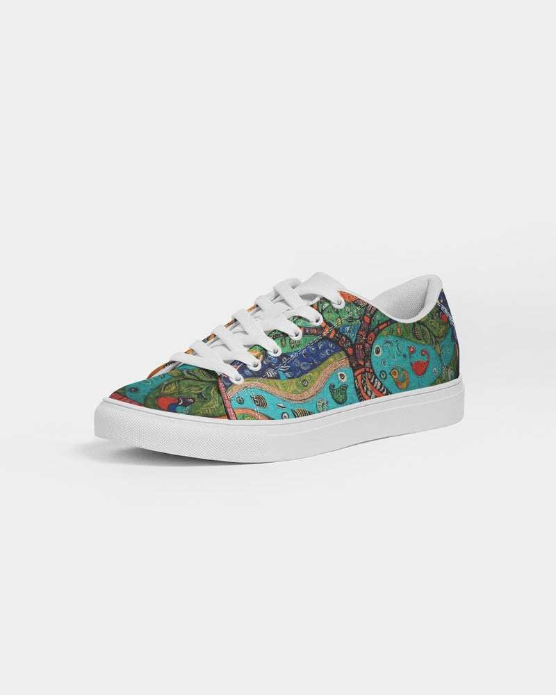 Folk Nature Painting Men's Faux-Leather Sneaker