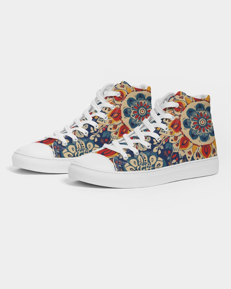 Indo Fusion Mandala Men's Hightop Canvas Shoe