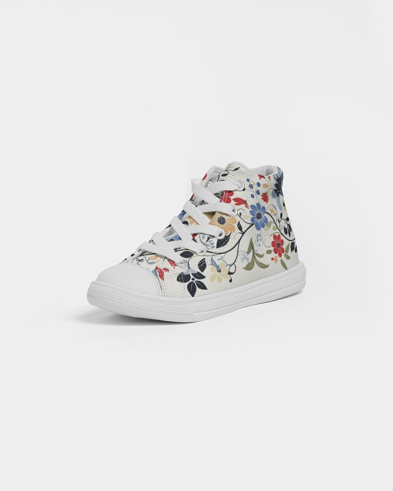 Scandinavian Folk Art Kids Hightop Canvas Shoe