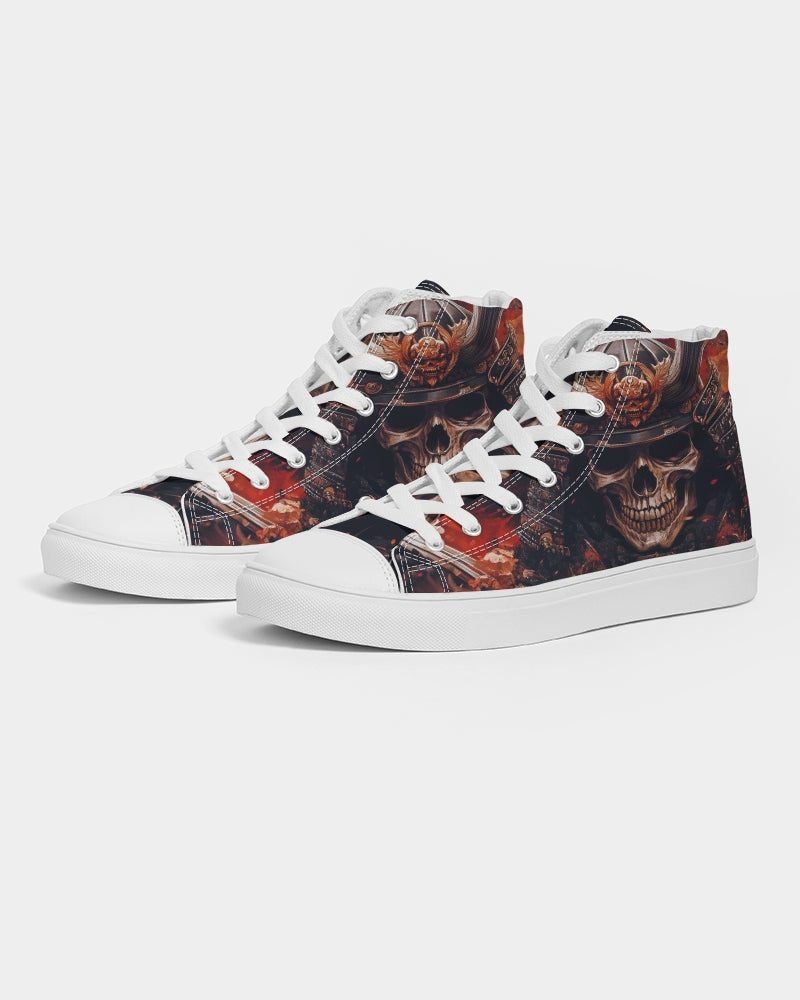 Samurai Skull Men's Hightop Canvas Shoe