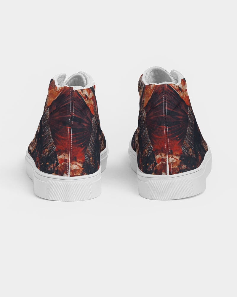 Samurai Skull Men's Hightop Canvas Shoe