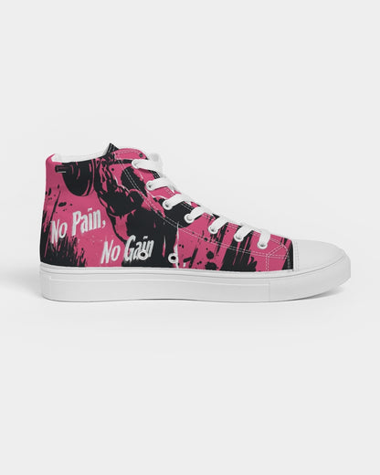 No Pain No Gain Women's Hightop Canvas Shoe