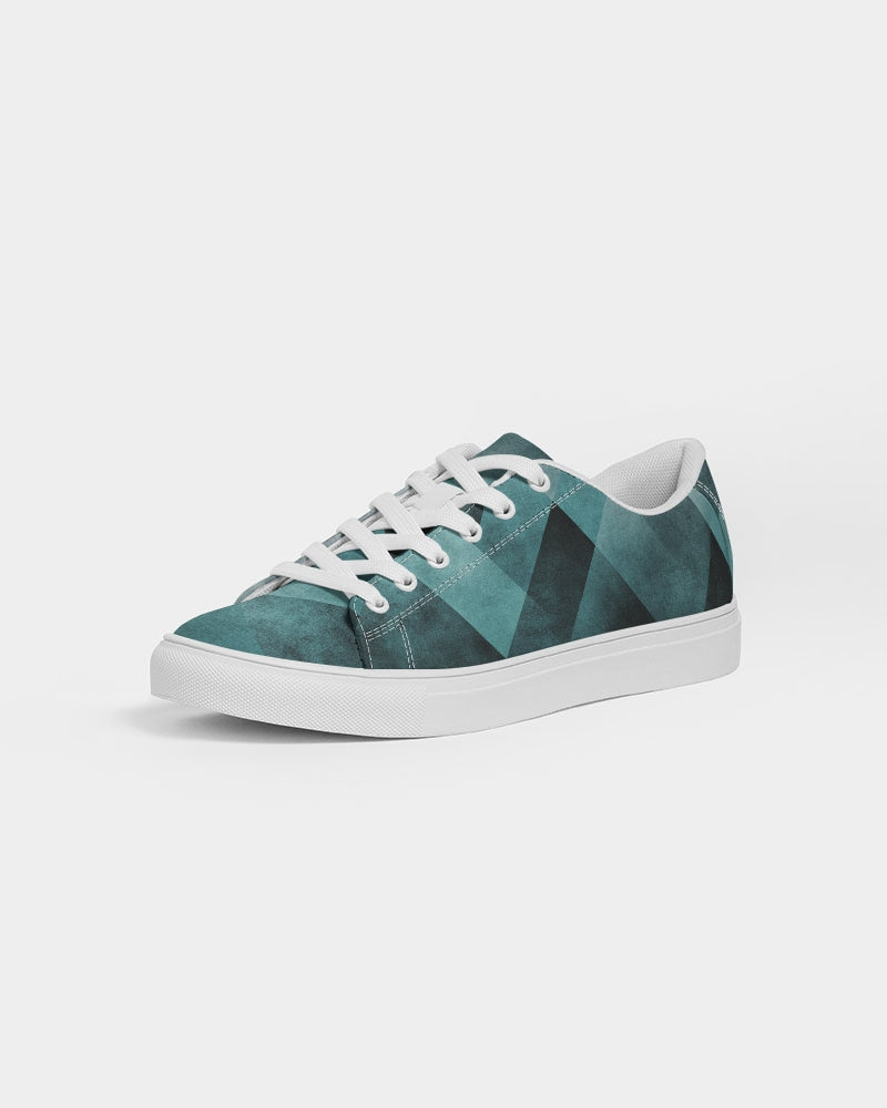 Teal Geometric Women's Faux-Leather Sneaker