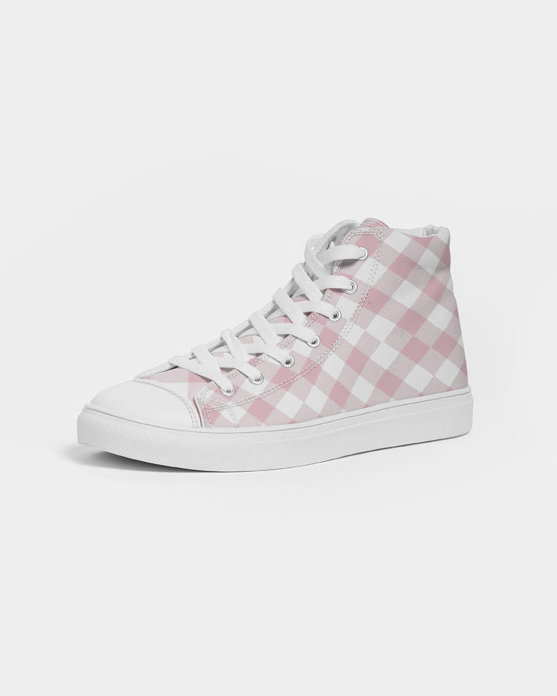 Baby Pink Handtooth Women's Hightop Canvas Shoe