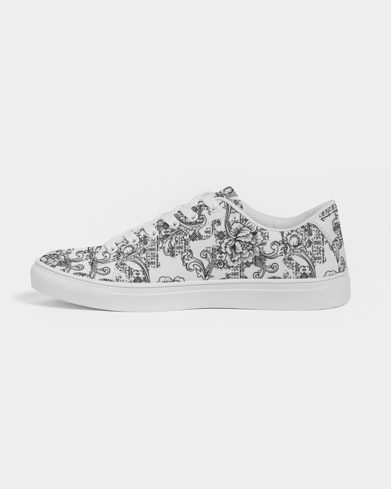 Sketchy Flowers Women's Faux-Leather Sneaker