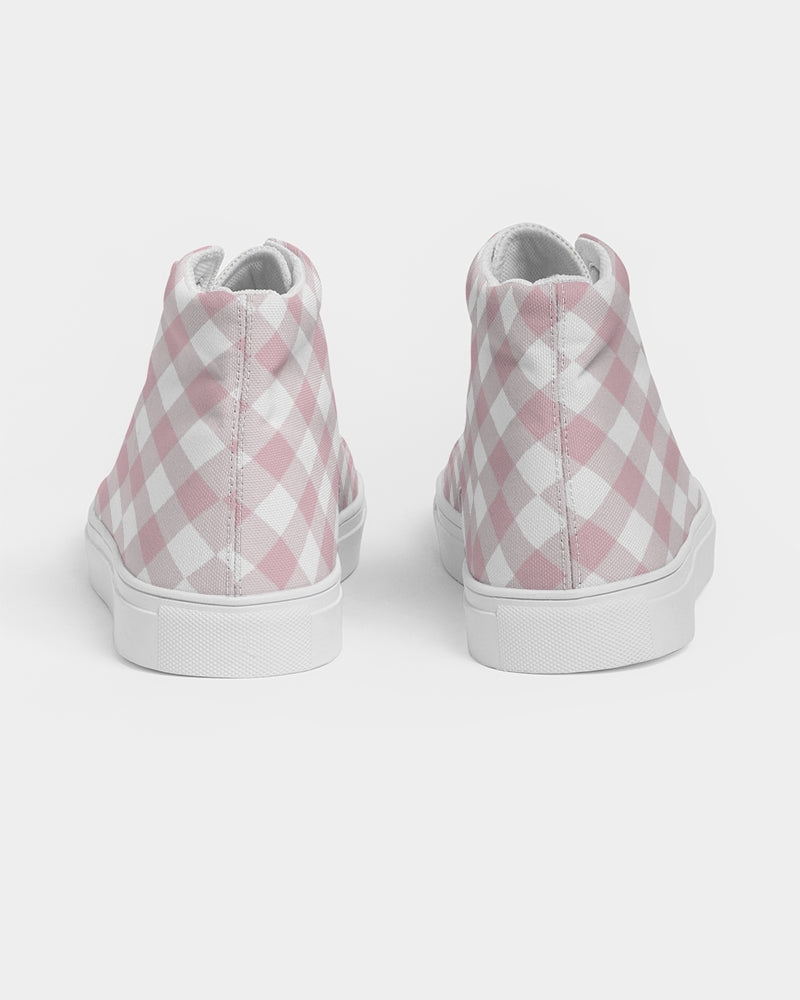 Baby Pink Handtooth Women's Hightop Canvas Shoe