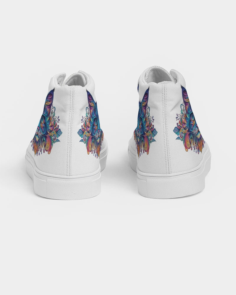 Mandala art Cat Men's Hightop Canvas Shoe