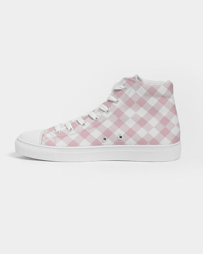 Baby Pink Handtooth Women's Hightop Canvas Shoe