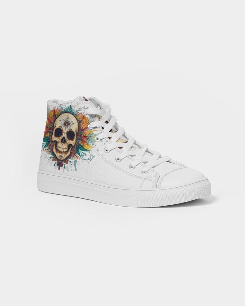 boho skull Women's Hightop Canvas Shoe