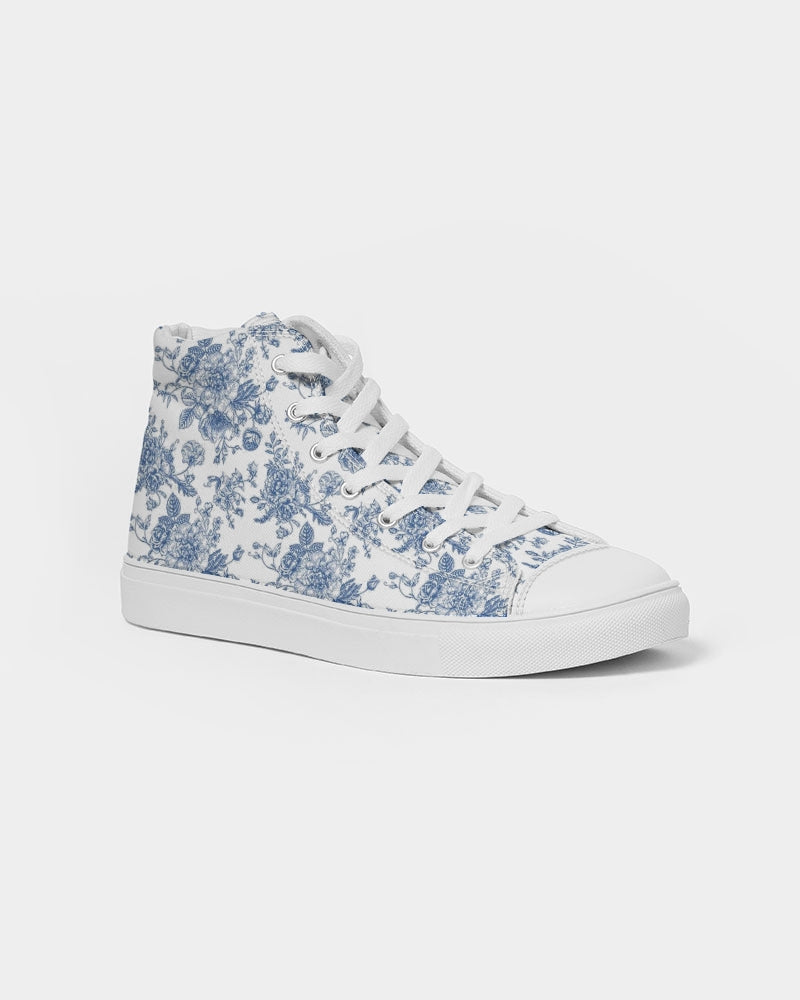 SKY Blue flowers Women's Hightop Canvas Shoe