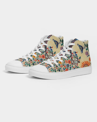 Madhubani Nature Men's Hightop Canvas Shoe