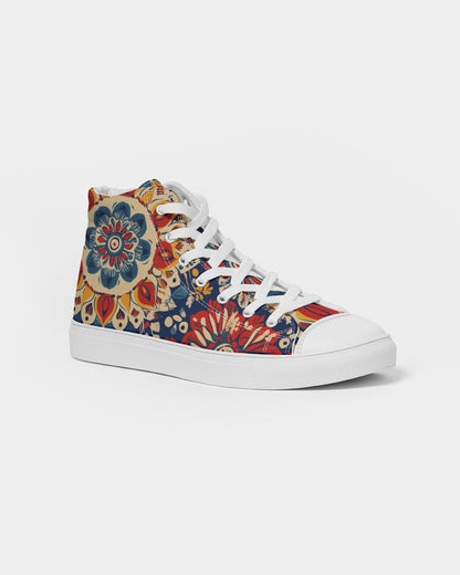 Indo Fusion Mandala Men's Hightop Canvas Shoe