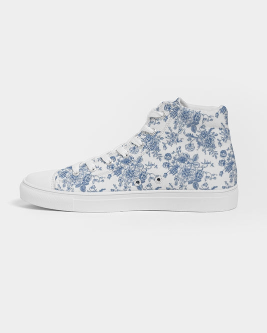 SKY Blue flowers Women's Hightop Canvas Shoe