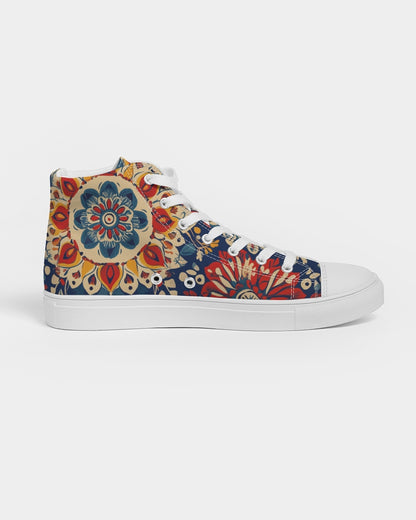 Indo Fusion Mandala Men's Hightop Canvas Shoe