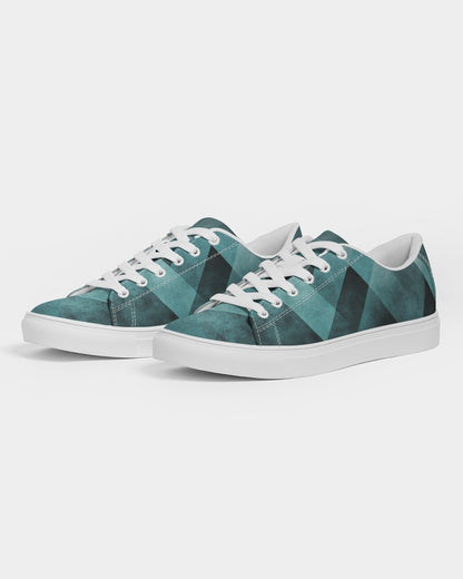 Teal Geometric Women's Faux-Leather Sneaker