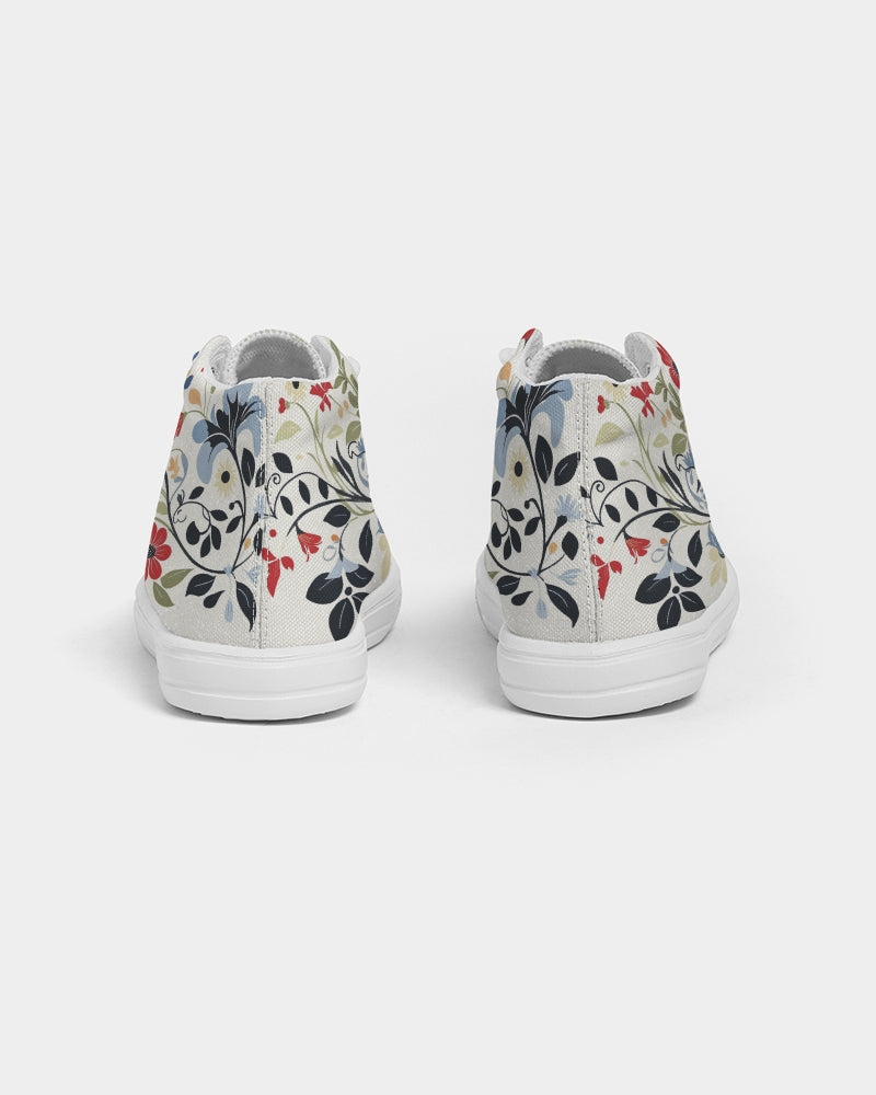 Scandinavian Folk Art Kids Hightop Canvas Shoe