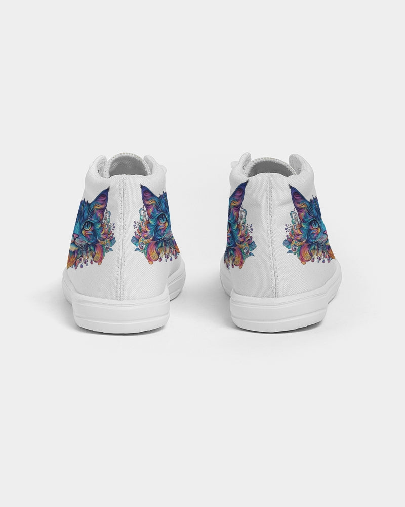 Mandala art Cat Kids Hightop Canvas Shoe