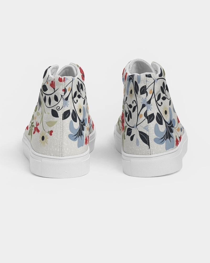 Scandinavian Folk Art Women's Hightop Canvas Shoe