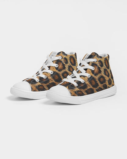 Skin of Leopard Kids Hightop Canvas Shoe