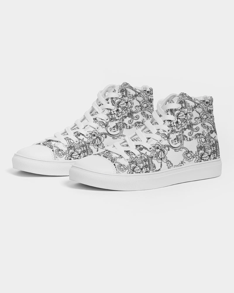 Sketchy Flowers Women's Hightop Canvas Shoe