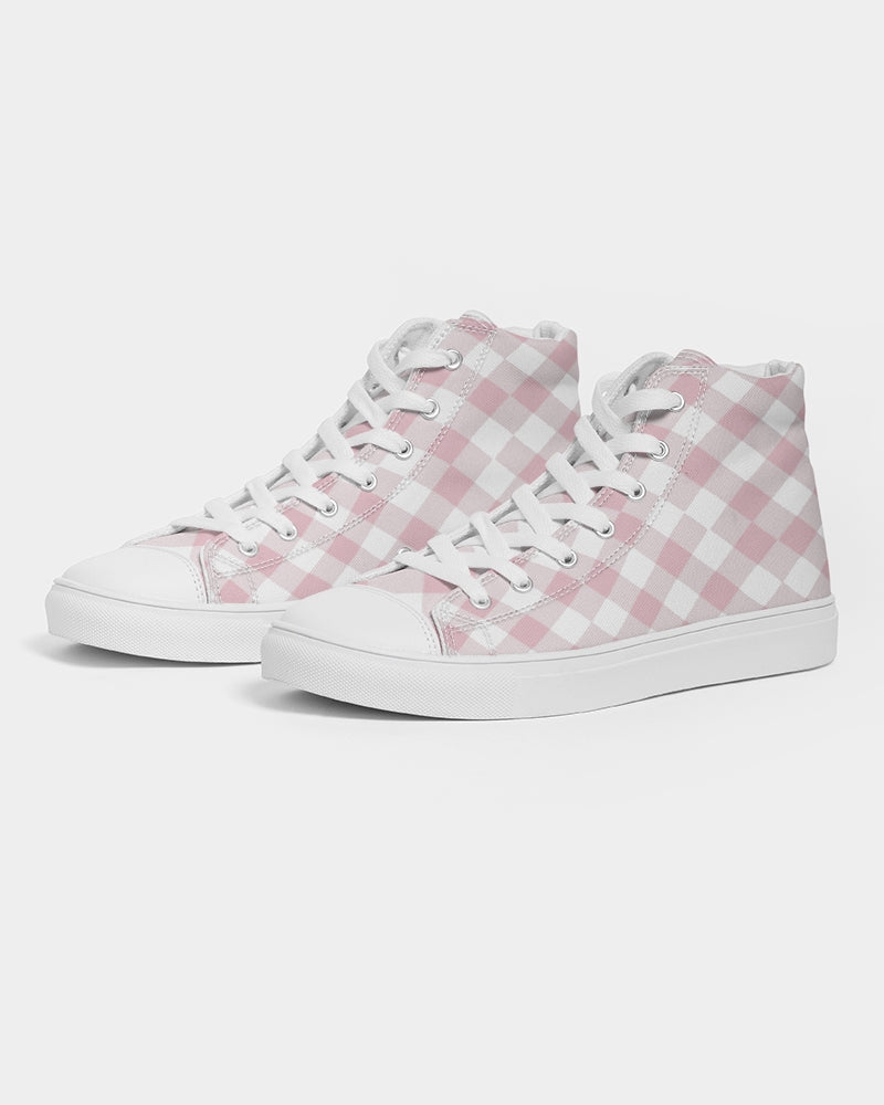 Baby Pink Handtooth Women's Hightop Canvas Shoe