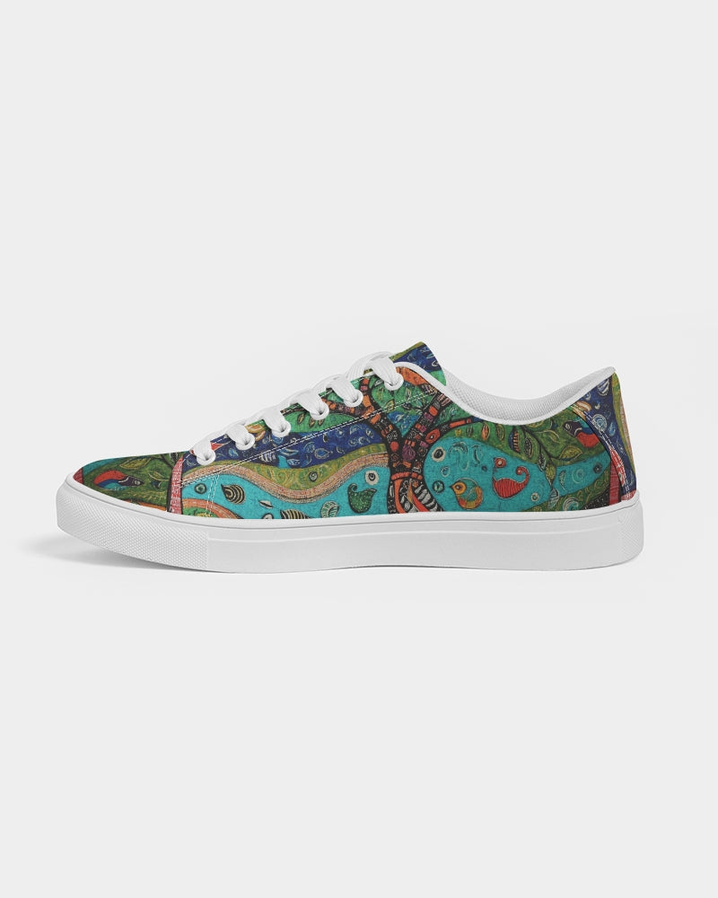 Folk Nature Painting Men's Faux-Leather Sneaker