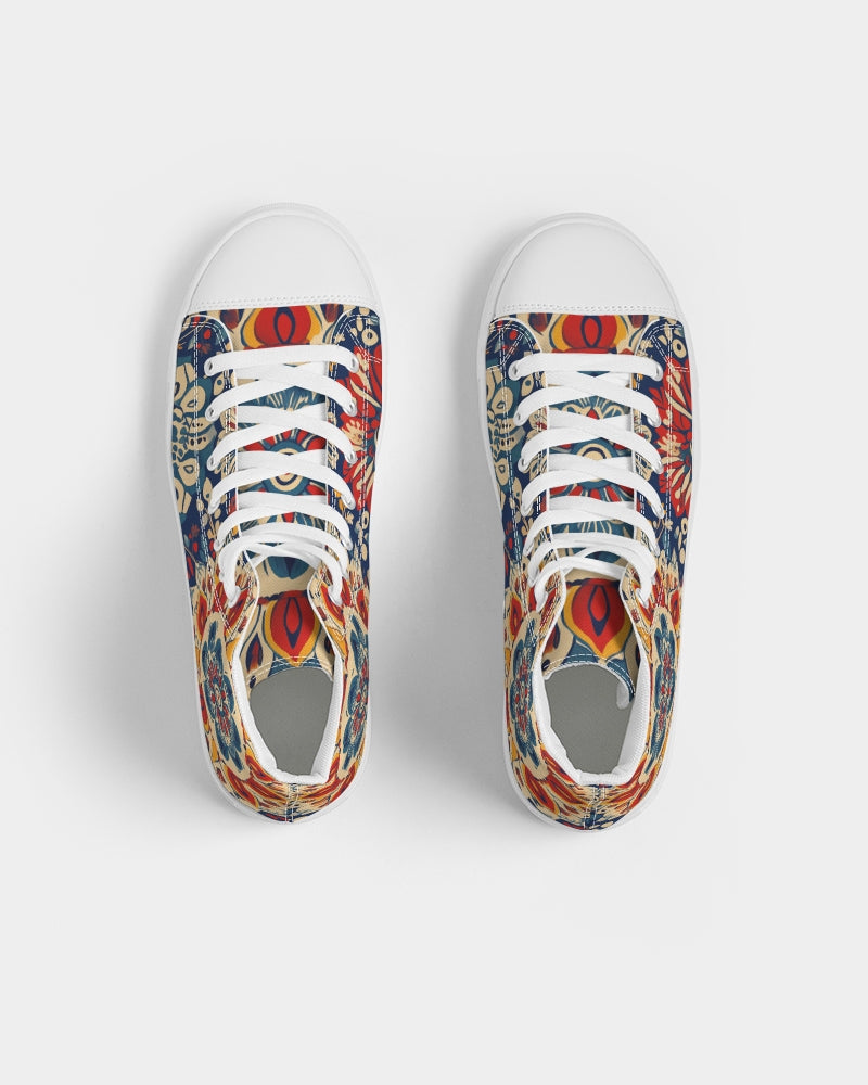 Indo Fusion Mandala Men's Hightop Canvas Shoe