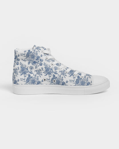 SKY Blue flowers Women's Hightop Canvas Shoe