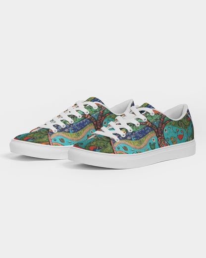 Folk Nature Painting Men's Faux-Leather Sneaker