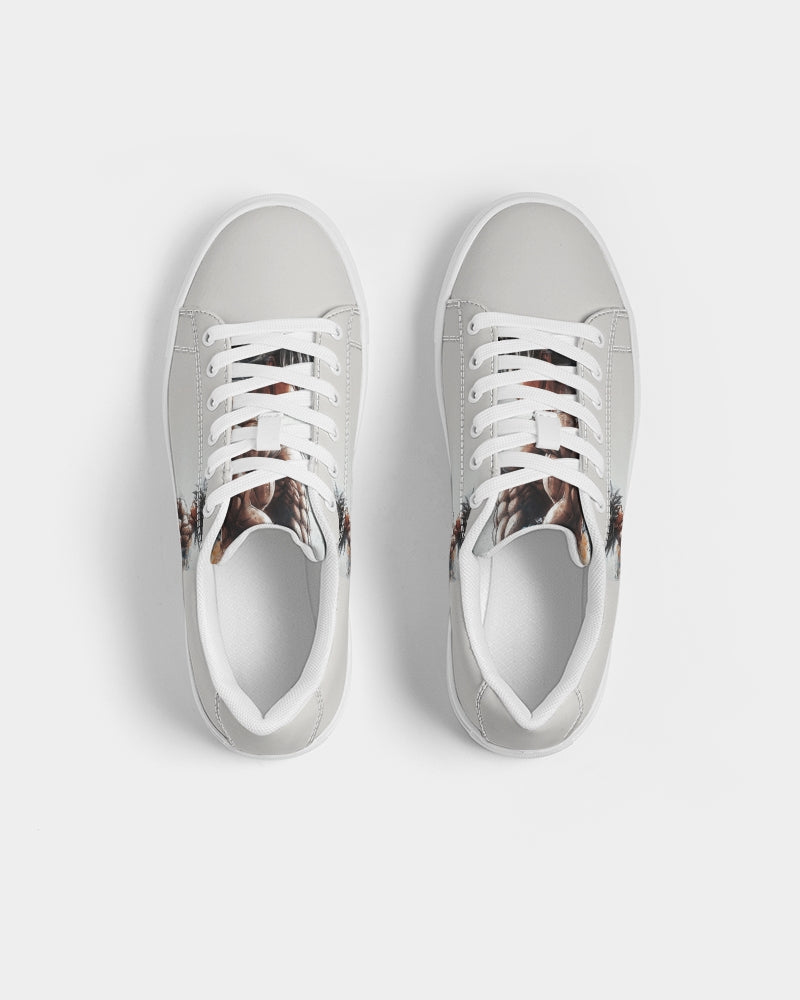 Goku with Intense look Men's Faux-Leather Sneaker