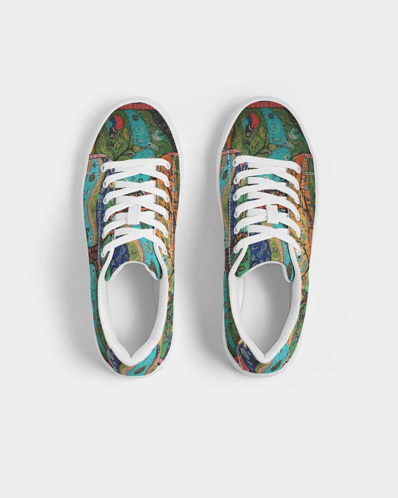 Folk Nature Painting Men's Faux-Leather Sneaker