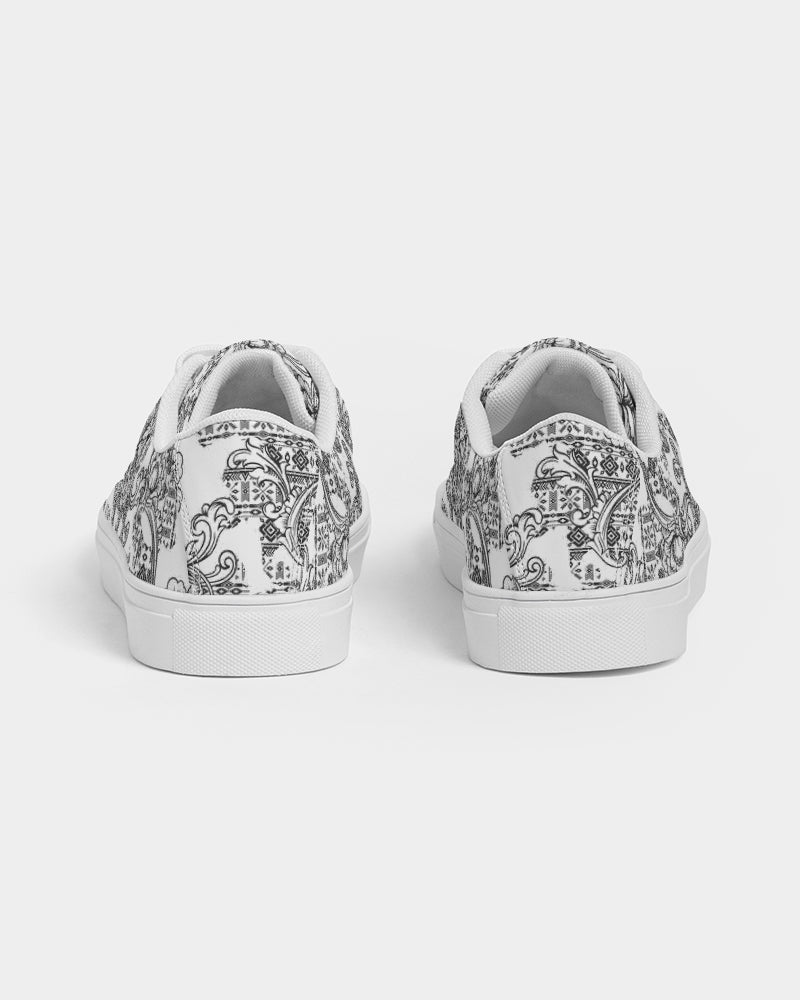 Sketchy Flowers Women's Faux-Leather Sneaker