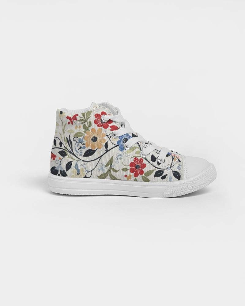 Scandinavian Folk Art Kids Hightop Canvas Shoe