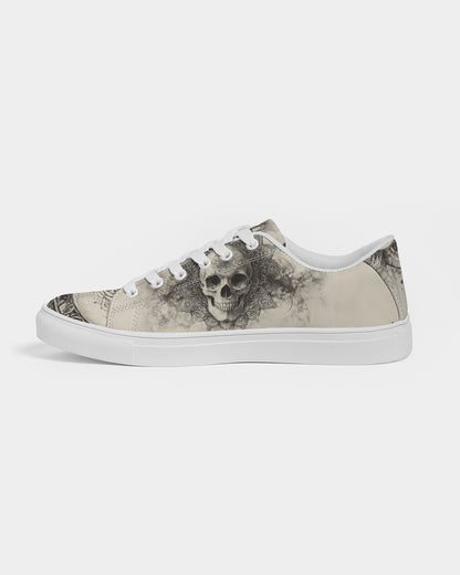 Mandala Skull Men's Faux-Leather Sneaker