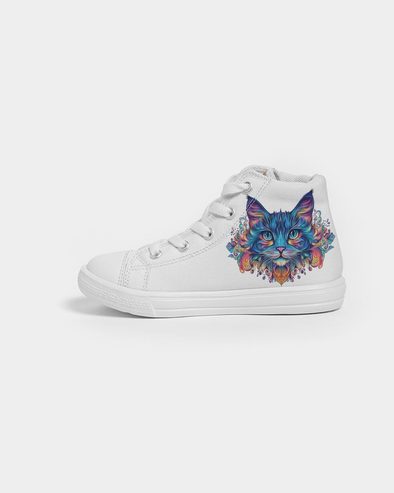 Mandala art Cat Kids Hightop Canvas Shoe