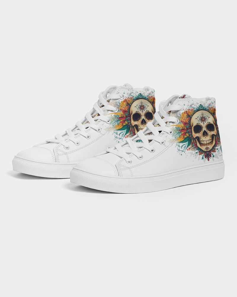 boho skull Women's Hightop Canvas Shoe