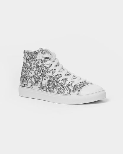 Sketchy Flowers Women's Hightop Canvas Shoe