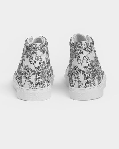 Sketchy Flowers Women's Hightop Canvas Shoe