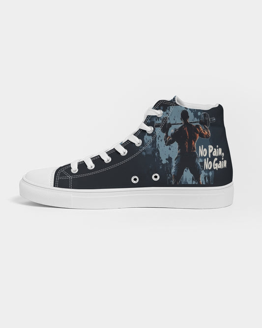 No pain No gain Men's Hightop Canvas Shoe