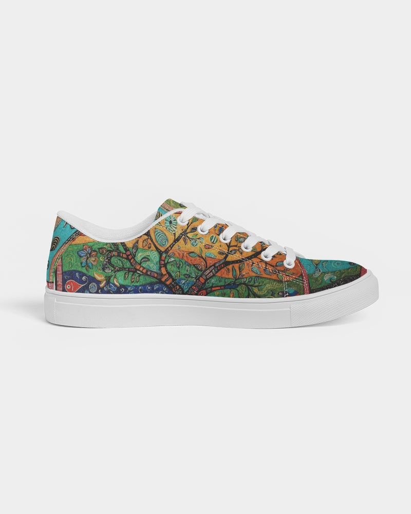 Folk Nature Painting Men's Faux-Leather Sneaker