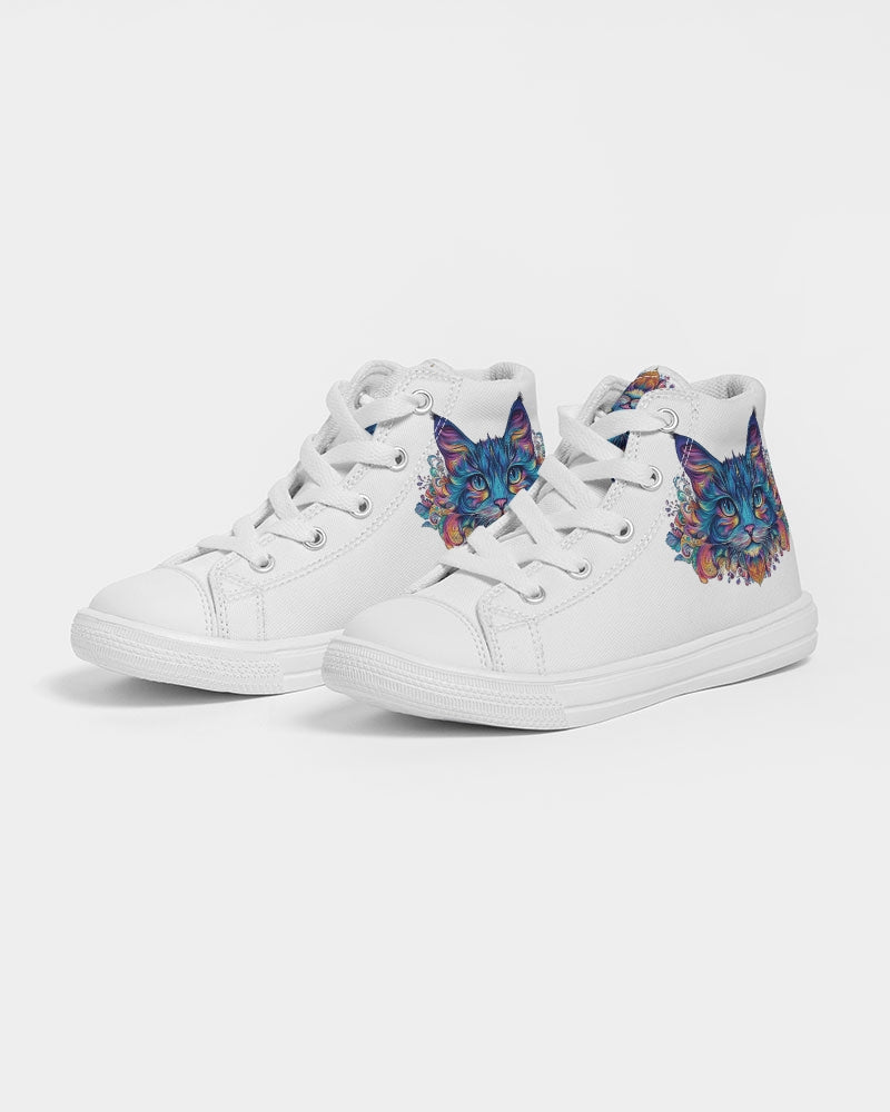 Mandala art Cat Kids Hightop Canvas Shoe