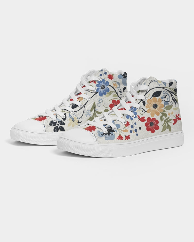 Scandinavian Folk Art Women's Hightop Canvas Shoe