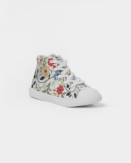 Scandinavian Folk Art Kids Hightop Canvas Shoe