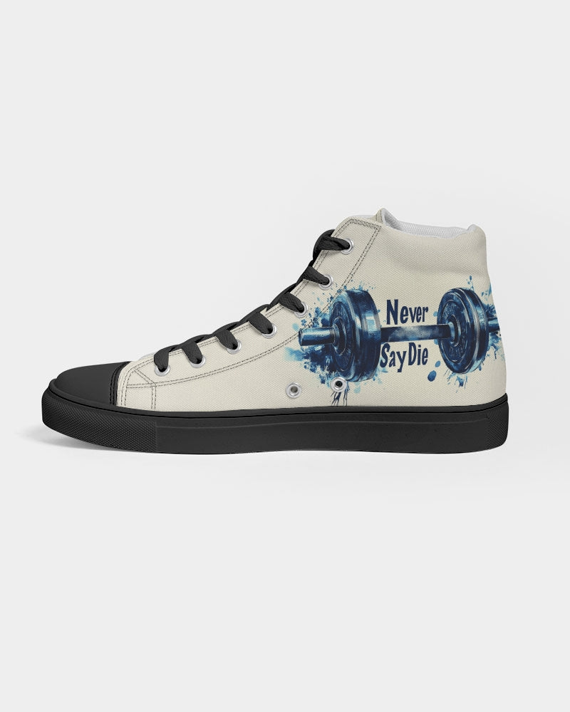 Never Say Die Men's Hightop Canvas Shoe