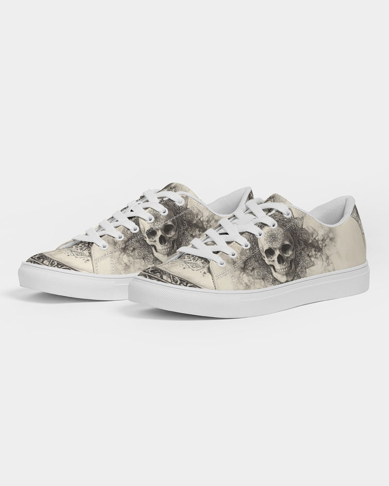 Mandala Skull Men's Faux-Leather Sneaker