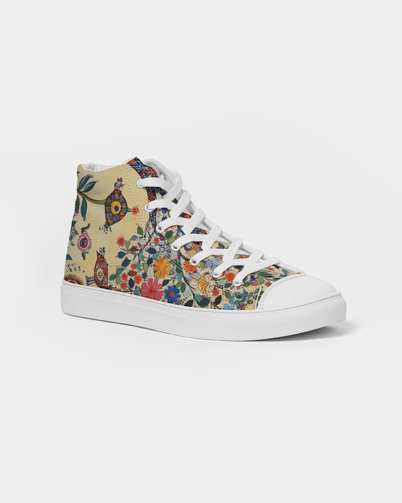 Madhubani Nature Men's Hightop Canvas Shoe