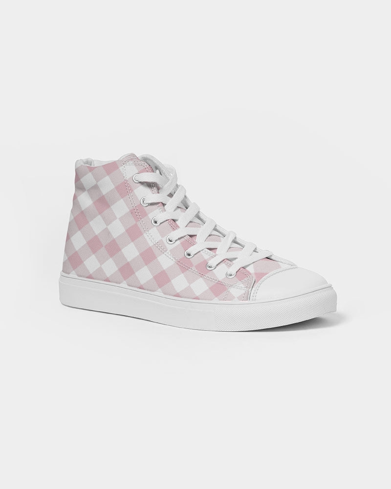 Baby Pink Handtooth Women's Hightop Canvas Shoe