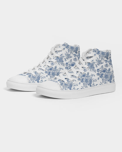 SKY Blue flowers Women's Hightop Canvas Shoe