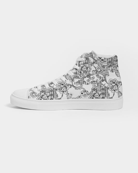 Sketchy Flowers Women's Hightop Canvas Shoe