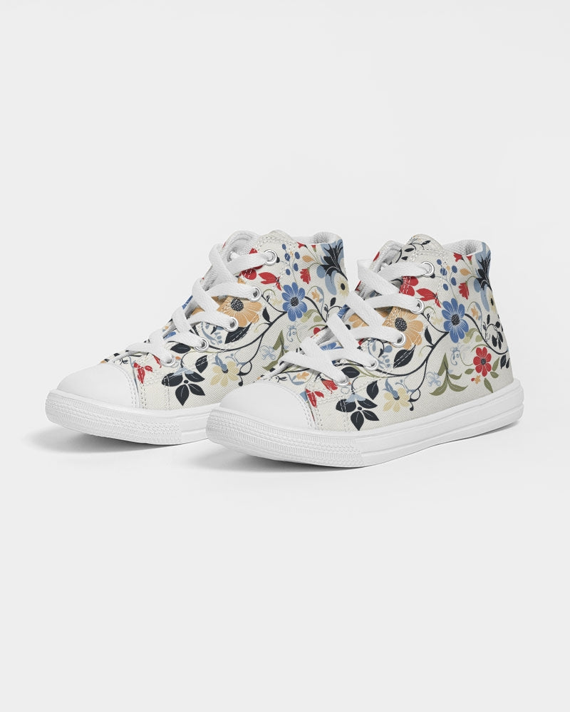 Scandinavian Folk Art Kids Hightop Canvas Shoe